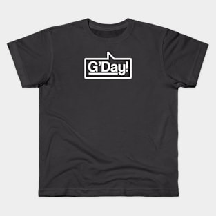 G'Day - Talking Shirt (White on Black) Kids T-Shirt